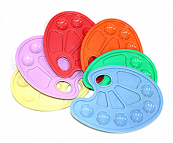 Палитра пластиковая овальная цветная 22 см. Палитра пластиковая овальная цветная 22 см.