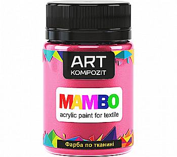Фарба акрилова Mambo для тканин, Кармін (24), 50 мл, ART Kompozit Фарба акрилова Mambo для тканин, Кармін (24), 50 мл, ART Kompozit