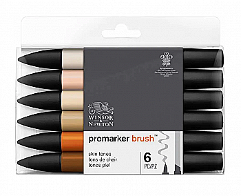 Набор двухсторонних маркеров Brushmarker, Телесные тона, 6 шт, 0290127 W&N Набор двухсторонних маркеров Brushmarker, Телесные тона, 6 шт, 0290127 W&N