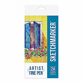 Набір лайнерів SketchMarker ARTIST FinePen Basic 1, 24 кол., AFP-24BAS1 Набір лайнерів SketchMarker ARTIST FinePen Basic 1, 24 кол., AFP-24BAS1
