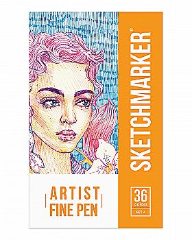 Набір лайнерів SketchMarker ARTIST FinePen Basic 1, 36 кол., AFP-36BAS1 Набір лайнерів SketchMarker ARTIST FinePen Basic 1, 36 кол., AFP-36BAS1
