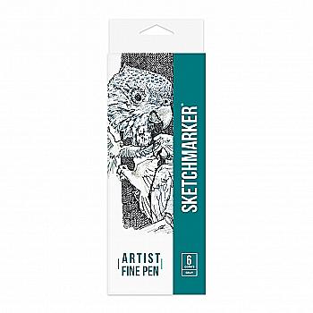 Набір лайнерів SketchMarker ARTIST FinePen Gray, 6 кол., AFP-6GRAY Набір лайнерів SketchMarker ARTIST FinePen Gray, 6 кол., AFP-6GRAY