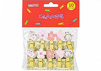 Прищепки для декорирования Cats&Flowers, 10 шт., с веревкой 130 мм, MX62589 Прищепки для декорирования Cats&Flowers, 10 шт., с веревкой 130 мм, MX62589
