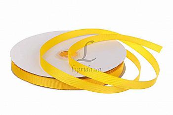 Стрічка репсова 1,2 cм-18 м, GX-16 жовта