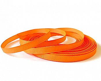 Стрічка репсова 0,6 cм-18 м, GX-24, помаранчева