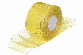 Стрічка органза 5 см-46 м (15), 5-15702, жовтий