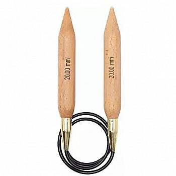 Спицы круговые 20.00 мм - 100 см Basix Birch Wood, 35350 KnitPro Спицы круговые 20.00 мм - 100 см Basix Birch Wood, 35350 KnitPro