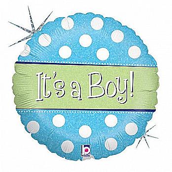 Куля повітряна 18" "Це хлопчик" голографія Ф,