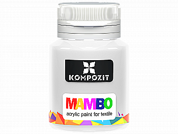 Фарба акрилова Mambo для тканин, Білий (1), 20 мл, ART Kompozit Фарба акрилова Mambo для тканин, Білий (1), 20 мл, ART Kompozit