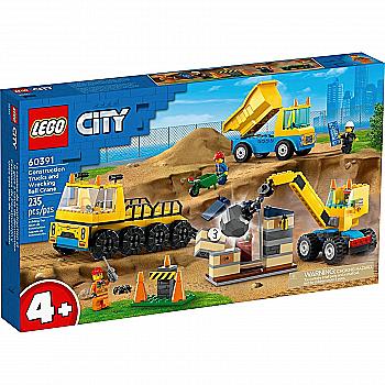 Конструктор Lego City "Строительный грузовик и шаровидный кран-таран", 60391 Конструктор Lego City "Строительный грузовик и шаровидный кран-таран", 60391