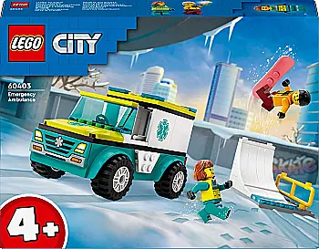 Конструктор Lego City "Карета скорой помощи и сноубордист", 60403 Конструктор Lego City "Карета скорой помощи и сноубордист", 60403