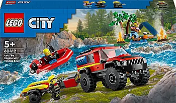 Конструктор Lego City "Пожарный внедорожник со спасательной лодкой", 60412 Конструктор Lego City "Пожарный внедорожник со спасательной лодкой", 60412