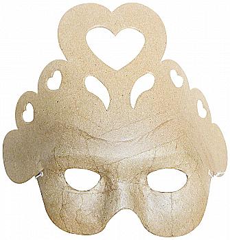Заготівка з пап`є-маше "Маска з серцями" AC783C
