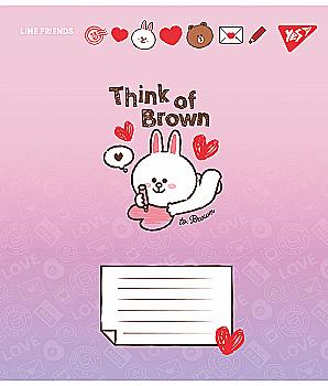 Тетрадь 12 кос. YES Line Friends. Love letter, 766934 Тетрадь 12 кос. YES Line Friends. Love letter, 766934