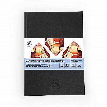 Скетчбук для маркерів PU А5 48 арк. 220 г/м2, двостор., чорна обкл., 99IDEA9-SBDSA5BL Скетчбук для маркерів PU А5 48 арк. 220 г/м2, двостор., чорна обкл., 99IDEA9-SBDSA5BL