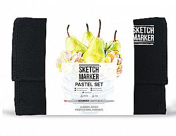 Набор маркеров SketchMarker Pastel set 24 - Пастельные тона (24 маркера + сумка органайзер), 24PAST Набор маркеров SketchMarker Pastel set 24 - Пастельные тона (24 маркера + сумка органайзер), 24PAST