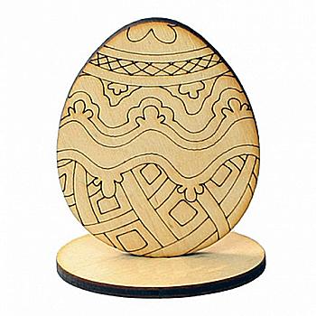Заготівка дерев`яна "Пасхальне яйце №4" на підставці, P010 Заготівка дерев`яна "Пасхальне яйце №4" на підставці, P010
