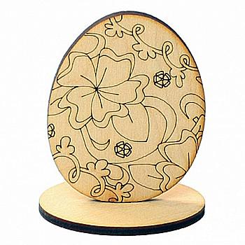 Заготівка дерев`яна "Пасхальне яйце №5" на підставці, P012 Заготівка дерев`яна "Пасхальне яйце №5" на підставці, P012