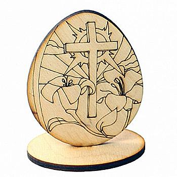 Заготівка дерев`яна "Пасхальне яйце №7" на підставці, P016 Заготівка дерев`яна "Пасхальне яйце №7" на підставці, P016