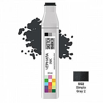 Чернило для заправки маркера SKETCHMARKER, 20 мл, Simple Gray 2 - Простой серый 2, SI-SG2 Чернило для заправки маркера SKETCHMARKER, 20 мл, Simple Gray 2 - Простой серый 2, SI-SG2