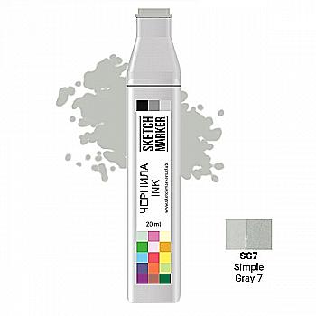 Чернило для заправки маркера SKETCHMARKER, 20 мл, Simple Gray 7 - Простой серый 7, SI-SG7 Чернило для заправки маркера SKETCHMARKER, 20 мл, Simple Gray 7 - Простой серый 7, SI-SG7