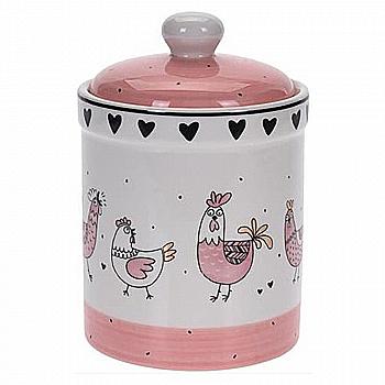 Доломитовая банка с крышкой "Курица и петух" 10,5*10,5*15 см, AZD500590 Доломитовая банка с крышкой "Курица и петух" 10,5*10,5*15 см, AZD500590