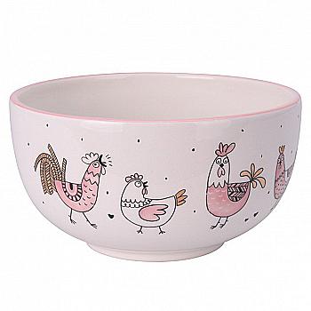 Пиала доломитовая с декором "Курица и петух" 12,5*12,5*7 см, AZD500540 Пиала доломитовая с декором "Курица и петух" 12,5*12,5*7 см, AZD500540
