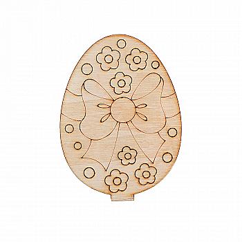 Заготівка дерев`яна Яйце великоднє на підставці "З бантом", ПР-П31 Заготівка дерев`яна Яйце великоднє на підставці "З бантом", ПР-П31