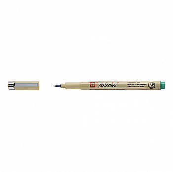 Лінер-пензель Pigma Brush, Зелений, Sakura Лінер-пензель Pigma Brush, Зелений, Sakura
