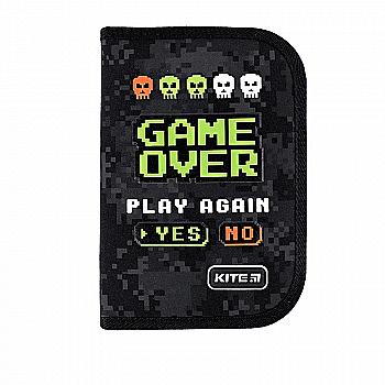 Пенал Kite 621, 1 отделение, 1 отворот, без наполнения, Game Over, K24-621-2 Пенал Kite 621, 1 отделение, 1 отворот, без наполнения, Game Over, K24-621-2