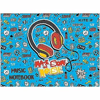 Зошит для нот А5, 20 арк, Headphones, K24-405 Зошит для нот А5, 20 арк, Headphones, K24-405