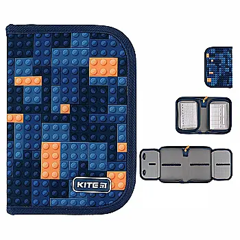 Пенал Kite 1 від., 2 відв., без наповнення 622 Blocks, K24-622-8 Пенал Kite 1 від., 2 відв., без наповнення 622 Blocks, K24-622-8