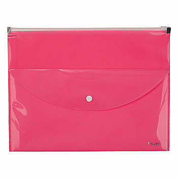 Папка-конверт A4, zip-lock, 2 отделения, розовая, 1430-10-A Axent
