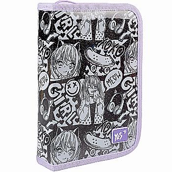 Пенал твердий YES HP-02 "Anime" одинарний, без клапана, 533561 Пенал твердий YES HP-02 "Anime" одинарний, без клапана, 533561