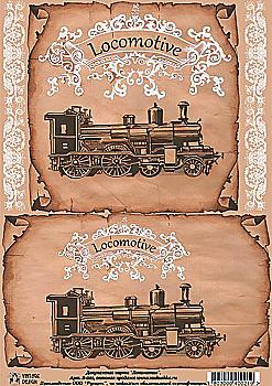 Карта декупажна А4 Локомотив, 40 г/м², S-021 Карта декупажна А4 Локомотив, 40 г/м², S-021