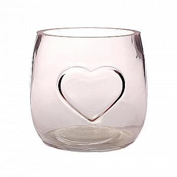 Подсвечник декоративный стеклянный "Hearts" h=10 см/d=11 см, лакированный, розовый/прозрачный (3 вида), 2021722 Подсвечник декоративный стеклянный "Hearts" h=10 см/d=11 см, лакированный, розовый/прозрачный (3 вида), 2021722