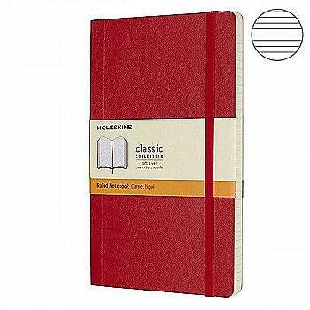 Блокнот Красный мягкий средний линейка, Moleskine Classic, QP616F2 Блокнот Красный мягкий средний линейка, Moleskine Classic, QP616F2
