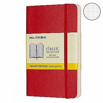 Блокнот Красный мягкий карман.клетка, Moleskine Classic, QP612F2 Блокнот Красный мягкий карман.клетка, Moleskine Classic, QP612F2