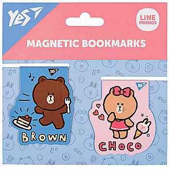 Закладки магнітні "Line Friends Brown and Choco", 2шт, 708106 Yes Закладки магнітні "Line Friends Brown and Choco", 2шт, 708106 Yes