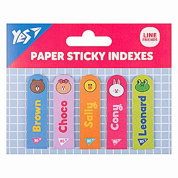 Індекси паперові "Line Friends", 55*15мм, 100 шт (5x20), 170410 Yes