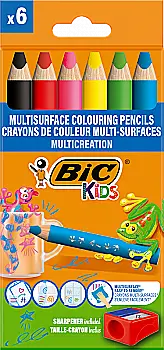 Карандаши цветные "Multisurface", 6 шт + точилка, bc515220 BIC Карандаши цветные "Multisurface", 6 шт + точилка, bc515220 BIC