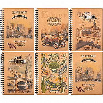 Книжка записная В6 96 л. KRAFT, нелинованная, боковая пружина, с перфорацией KR6196 Книжка записная В6 96 л. KRAFT, нелинованная, боковая пружина, с перфорацией KR6196