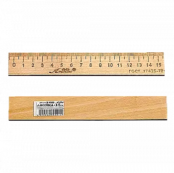 Линейка 15 см деревянная, К-4050, ТМ "Атлас"