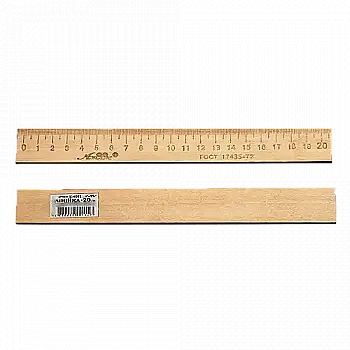 Линейка 20 см деревянная, К-4051, ТМ "Атлас" Линейка 20 см деревянная, К-4051, ТМ "Атлас"