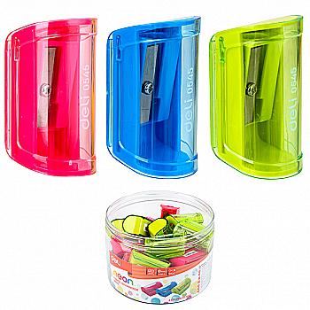 Чинка Deli 0545Е мiкс кольрова офiсна з контейнером (68660) Чинка Deli 0545Е мiкс кольрова офiсна з контейнером (68660)