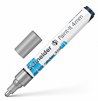 Маркер акриловий Schneider Paint-it 320, 4 мм, срібний, S120254 Маркер акриловий Schneider Paint-it 320, 4 мм, срібний, S120254