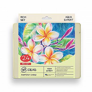 Набір олівців акварельних 99IDEAS "Aqua Expert" 24 кол., Rich Set, метал. коробка, 99AE-24RICH Набір олівців акварельних 99IDEAS "Aqua Expert" 24 кол., Rich Set, метал. коробка, 99AE-24RICH