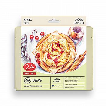 Набір олівців акварельних 99IDEAS "Aqua Expert" 24 кол., Basic Set, метал. коробка, 99AE-24BAS Набір олівців акварельних 99IDEAS "Aqua Expert" 24 кол., Basic Set, метал. коробка, 99AE-24BAS