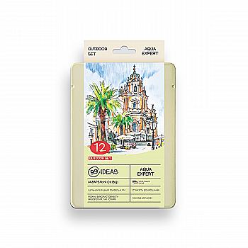 Набір олівців акварельних 99IDEAS "Aqua Expert" 12 кол., Outdoor Set, метал. коробка, 99AE-12OUT Набір олівців акварельних 99IDEAS "Aqua Expert" 12 кол., Outdoor Set, метал. коробка, 99AE-12OUT