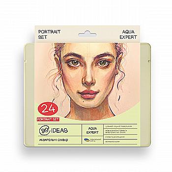 Набір олівців акварельних 99IDEAS "Aqua Expert" 24 кол., Portrait Set, метал. коробка, 99AE-24PORT Набір олівців акварельних 99IDEAS "Aqua Expert" 24 кол., Portrait Set, метал. коробка, 99AE-24PORT
